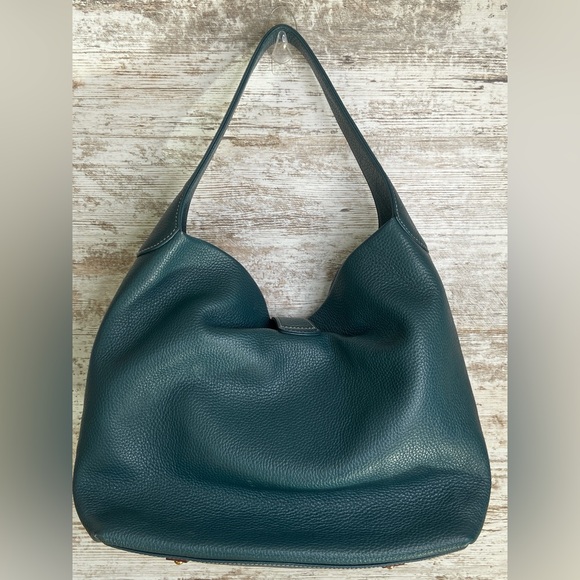 Dooney & Bourke EUC Pebbled Grain Largo Logo Lock Sac in Teal Classic - Picture 5 of 16